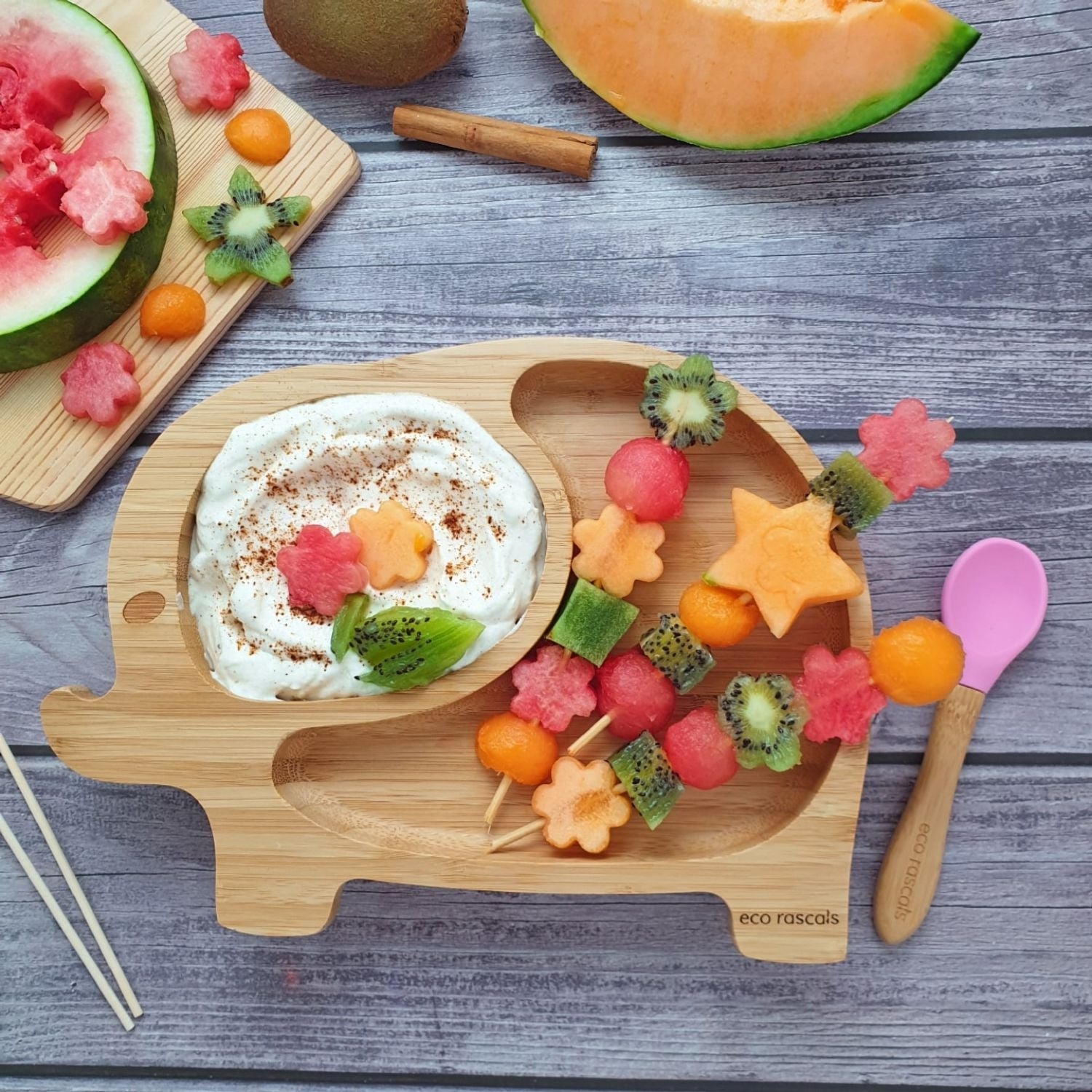 Eco Rascals Elephant Bamboo Suction Plate - Pupsik Singapore