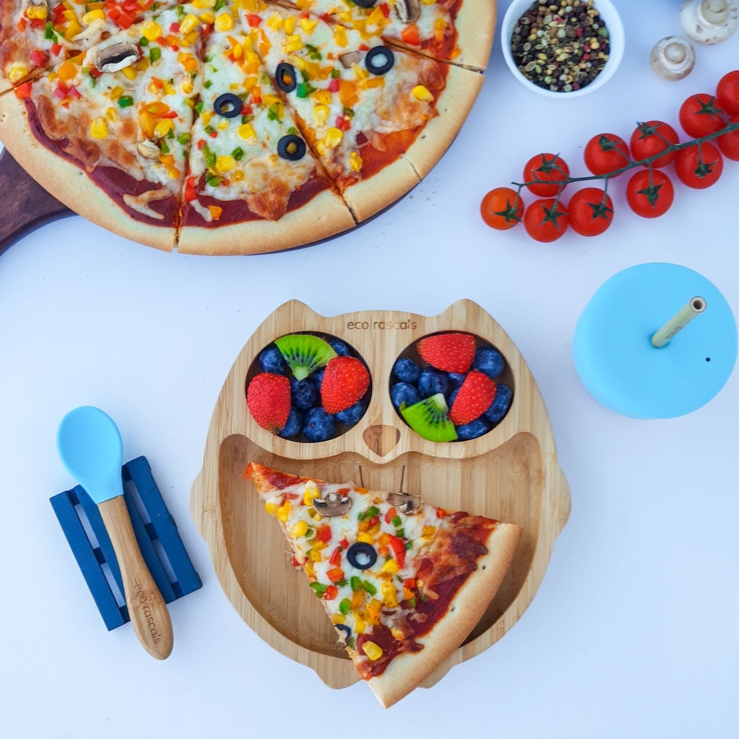 Eco Rascals Owl Bamboo Suction Plate (3 Colours) - Pupsik Singapore