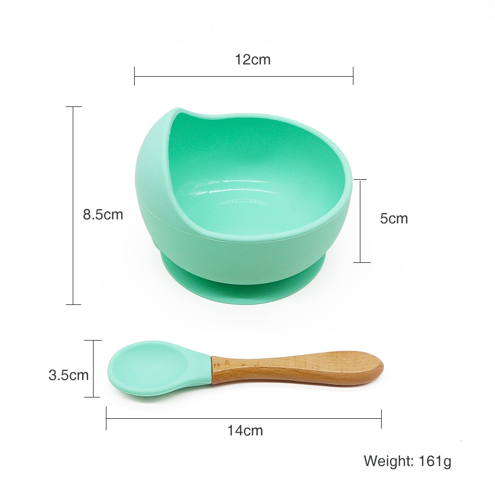 Biomom Baby Silicone Suction Bowl with Spoon (13 Colours) - Pupsik Singapore