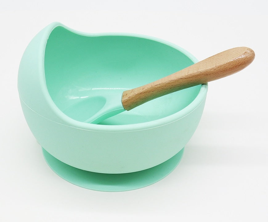 Biomom Baby Silicone Suction Bowl with Spoon (13 Colours) - Pupsik Singapore