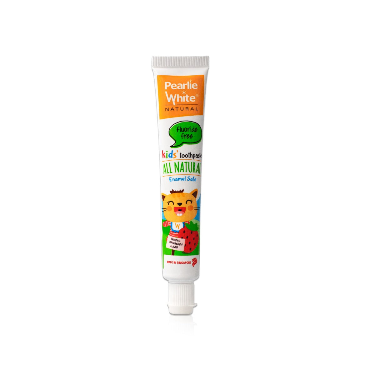 [3 Pack] Pearlie White All Natural Enamel Safe Flouride-Free Kids’ Toothpaste (Strawberry), 45g (Exp 03/28)