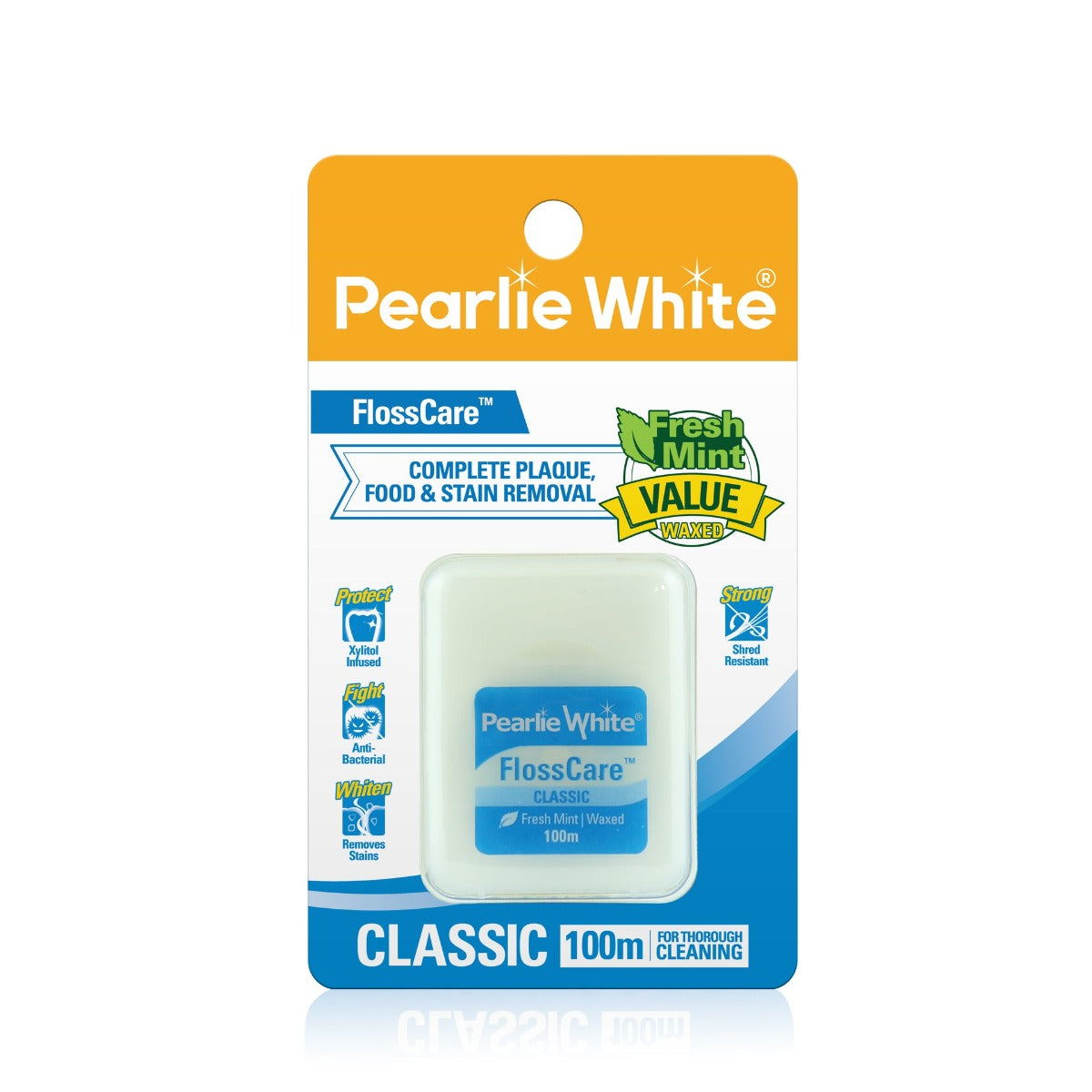 Pearlie White FlossCare Classic Waxed Mint Floss (100m) - exp 09/25