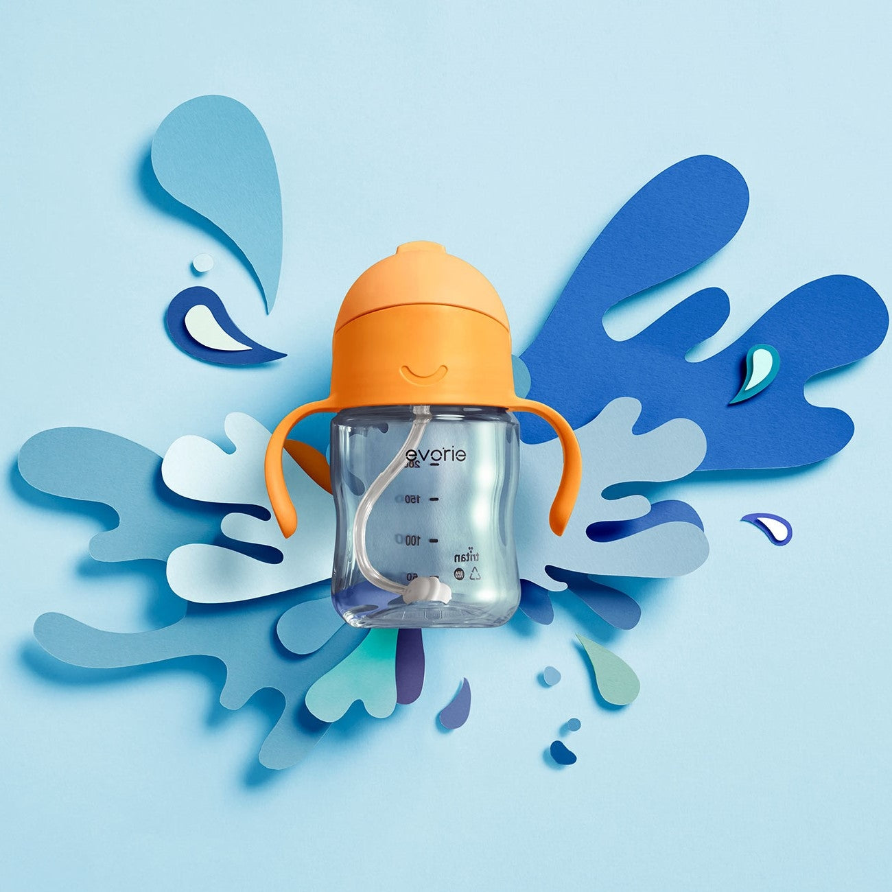 Evorie Tritan Gravity Straw Sippy Cup Water Bottle (200ml) (12 Colours) - Pupsik Singapore