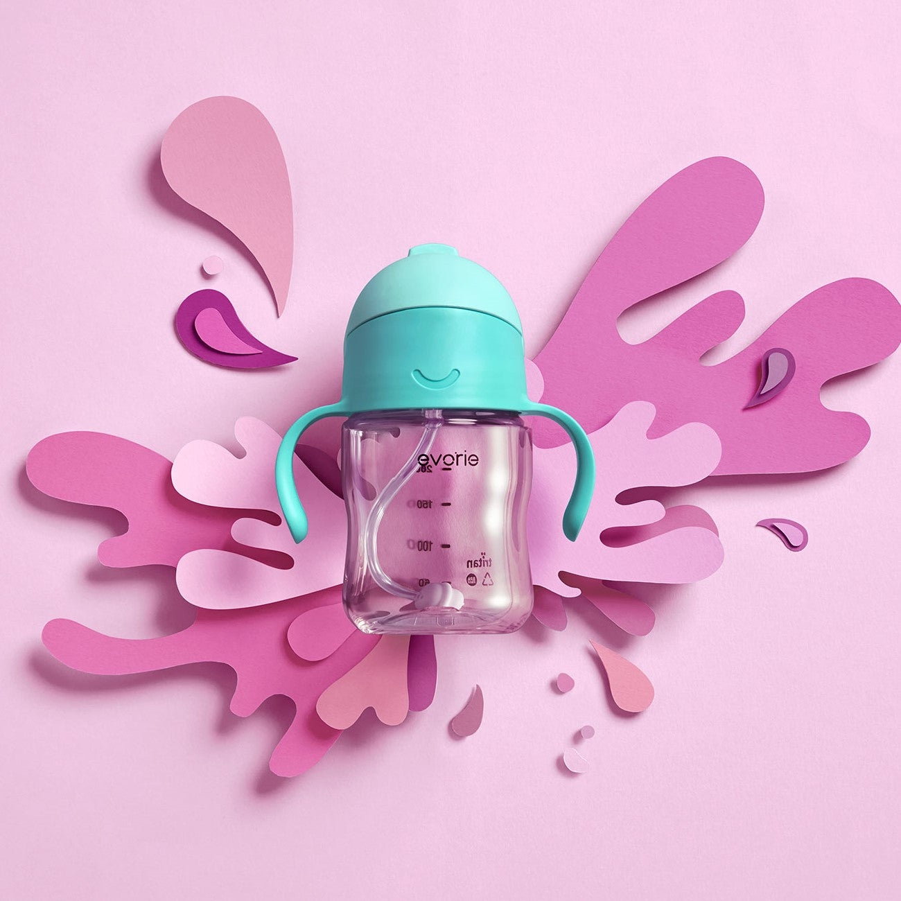 Evorie Tritan Gravity Straw Sippy Cup Water Bottle (200ml) (12 Colours) - Pupsik Singapore