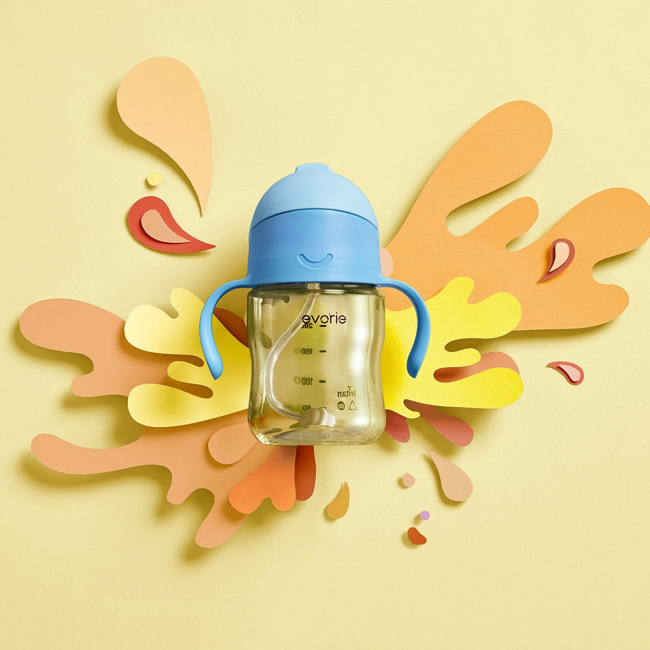Evorie Tritan Gravity Straw Sippy Cup Water Bottle (200ml) (12 Colours) - Pupsik Singapore