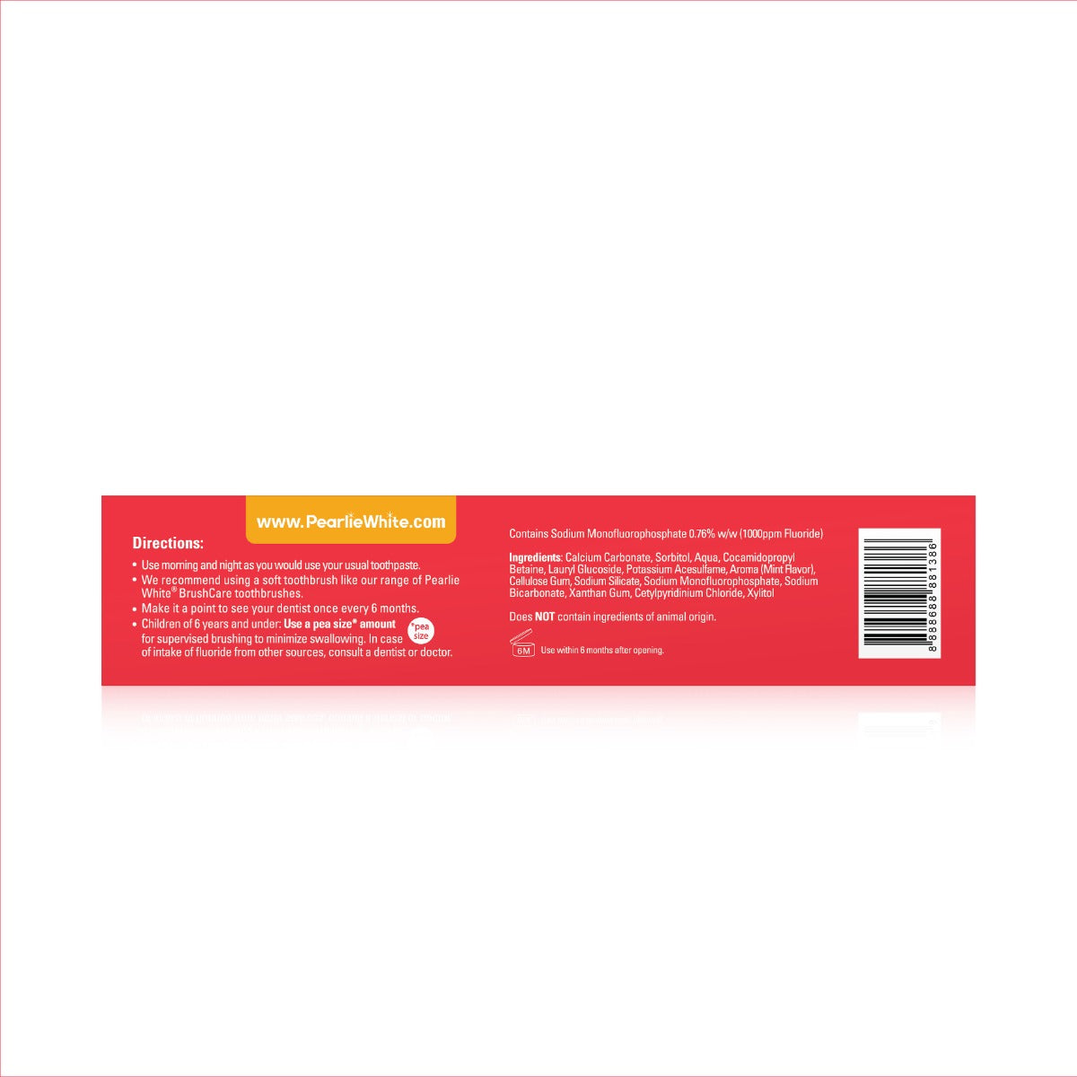 Pearlie White The Real Red Anti-Cavity Fluoride Toothpaste, 138gm - Exp 05/27