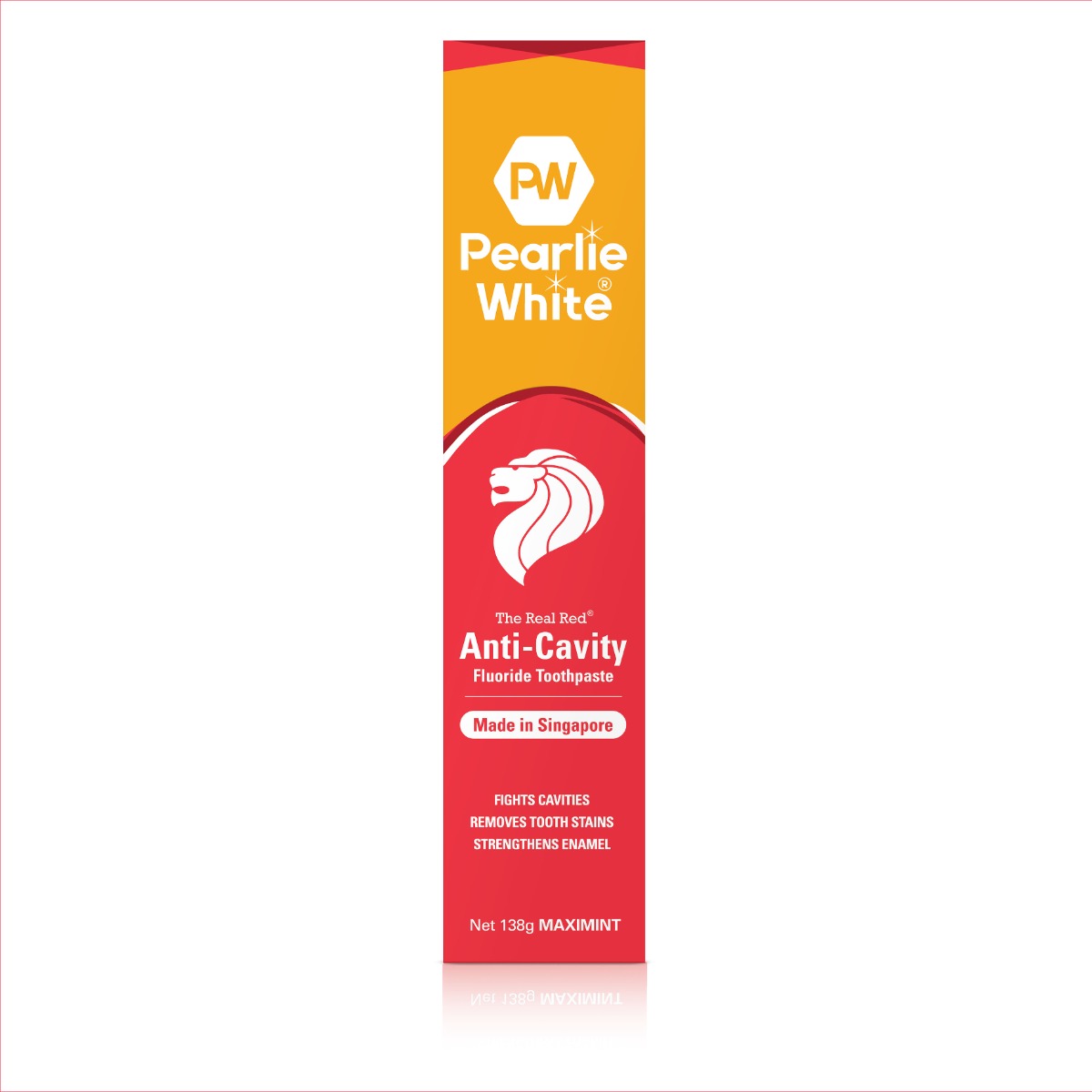 Pearlie White The Real Red Anti-Cavity Fluoride Toothpaste, 138gm - Exp 05/27