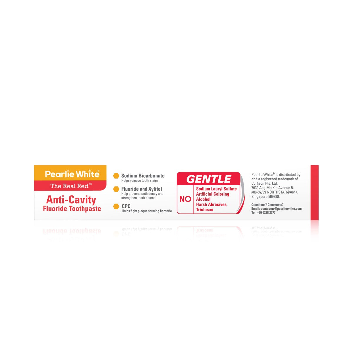 Pearlie White The Real Red Anti-Cavity Fluoride Toothpaste, 138gm - Exp 05/27