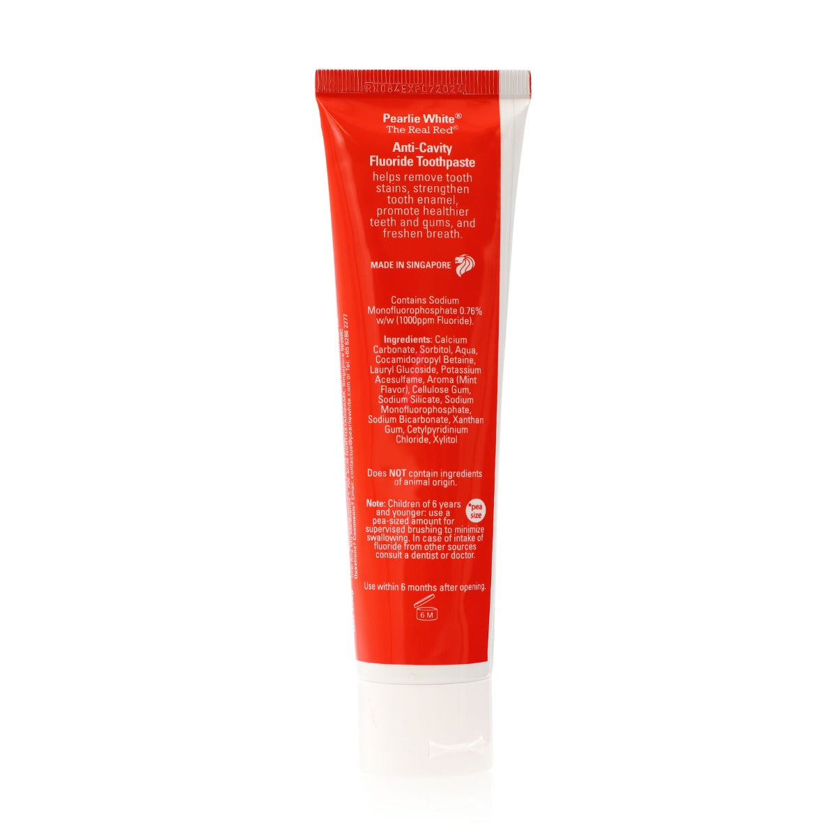 Pearlie White The Real Red Anti-Cavity Fluoride Toothpaste, 138gm - Exp 05/27