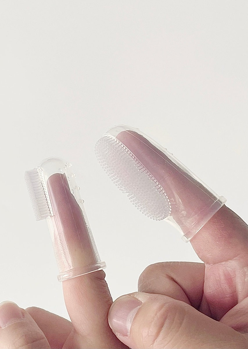 Haakaa Silicone Finger Baby Toothbrush 2pc Set with Case