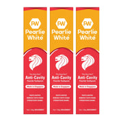 [3 Pack] Pearlie White The Real Red Anti-Cavity Fluoride Toothpaste, 138gm - Exp 11/27