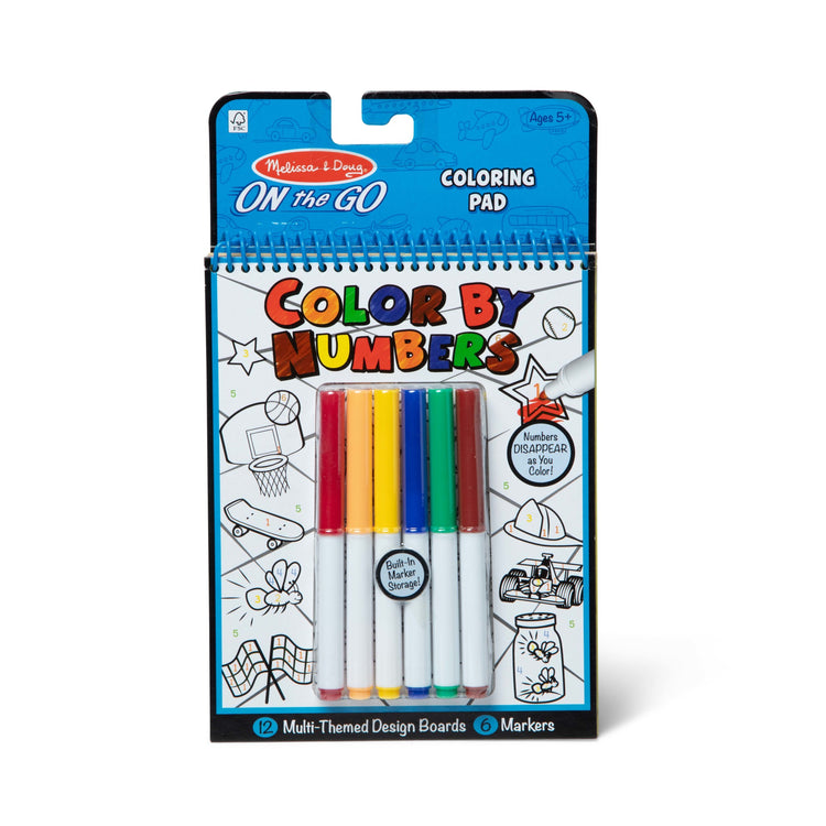 Melissa & Doug On the Go Color by Number Board with Markers (2 Themes)
