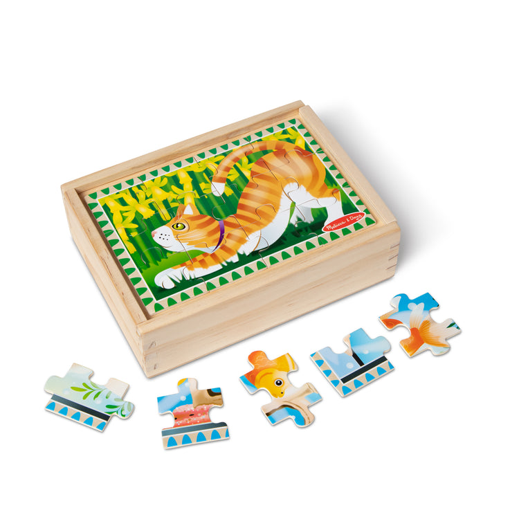Melissa & Doug Jigsaw Puzzles in a Box, 4 x 12pcs (4 Designs) - Pupsik Singapore