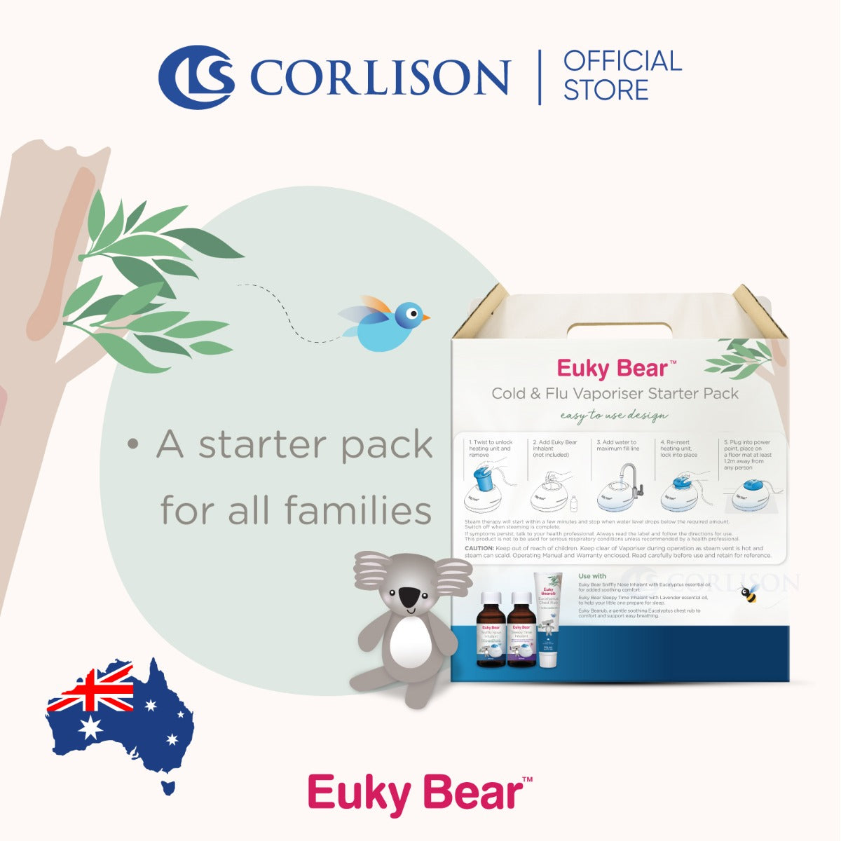 Euky Bear Steam Vaporiser Starter Pack - exp 08/26