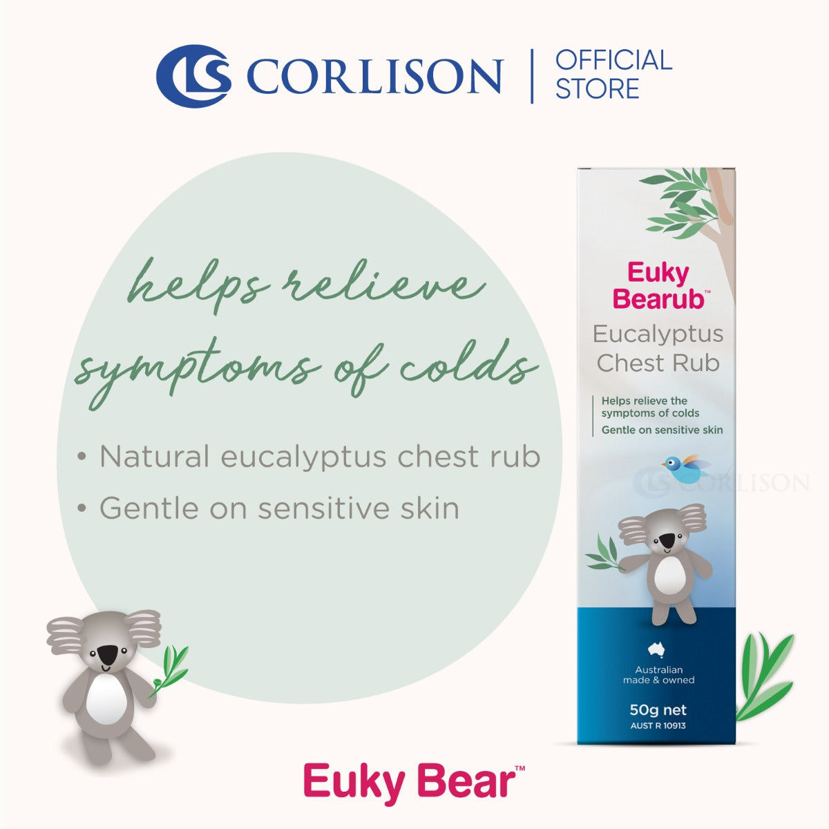 Euky Bearub Eucalyptus Chest Rub (50g) - exp 05/27