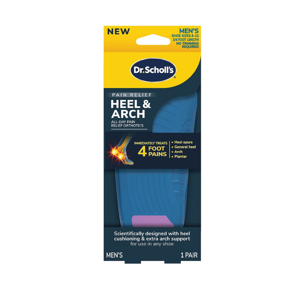 Dr Scholl's Pain Relief for Arch Pain Orthotics (2 Sizes) - Pupsik Singapore