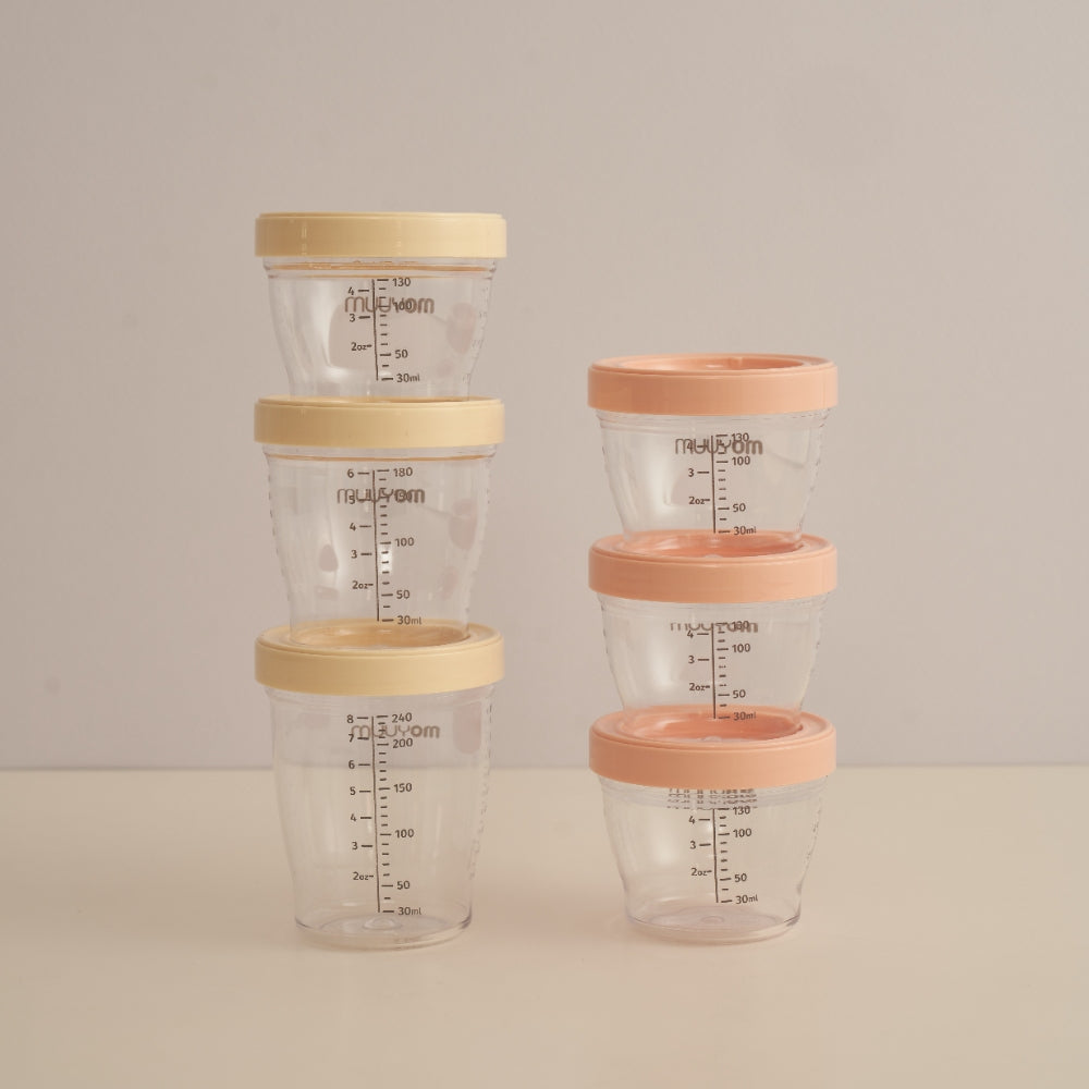 Moyuum Tritan Baby Food Containers, Set of 3 - 130/180/240ml (2 Colors)