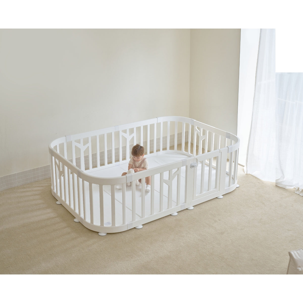 IFAM Birch Round Baby Play Yard w/ Door Set, 10pcs (211 x 139.5 cm) - 2 Colors