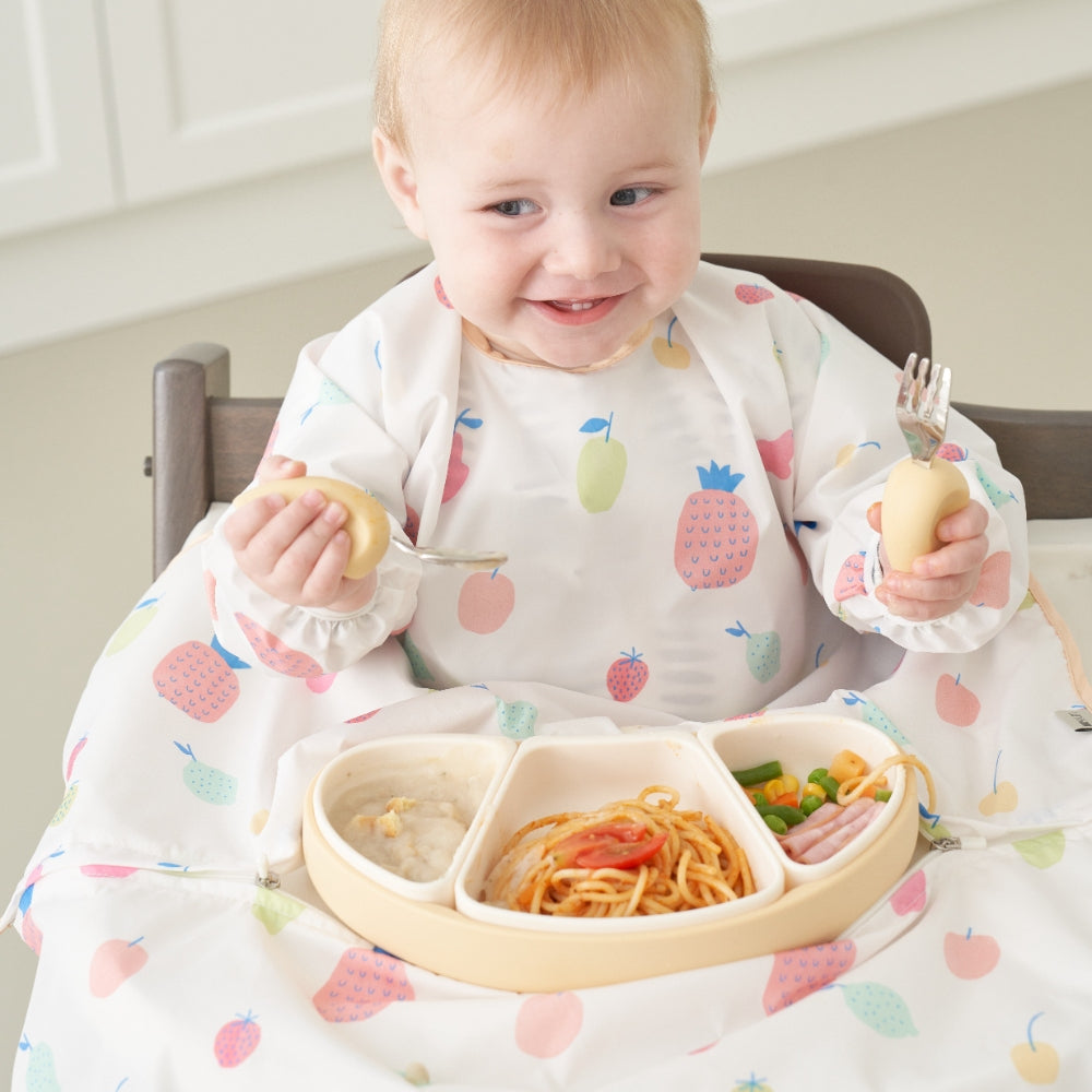 Moyuum Waterproof Bib, Fruits (Sleeveless/Long-Sleeve)