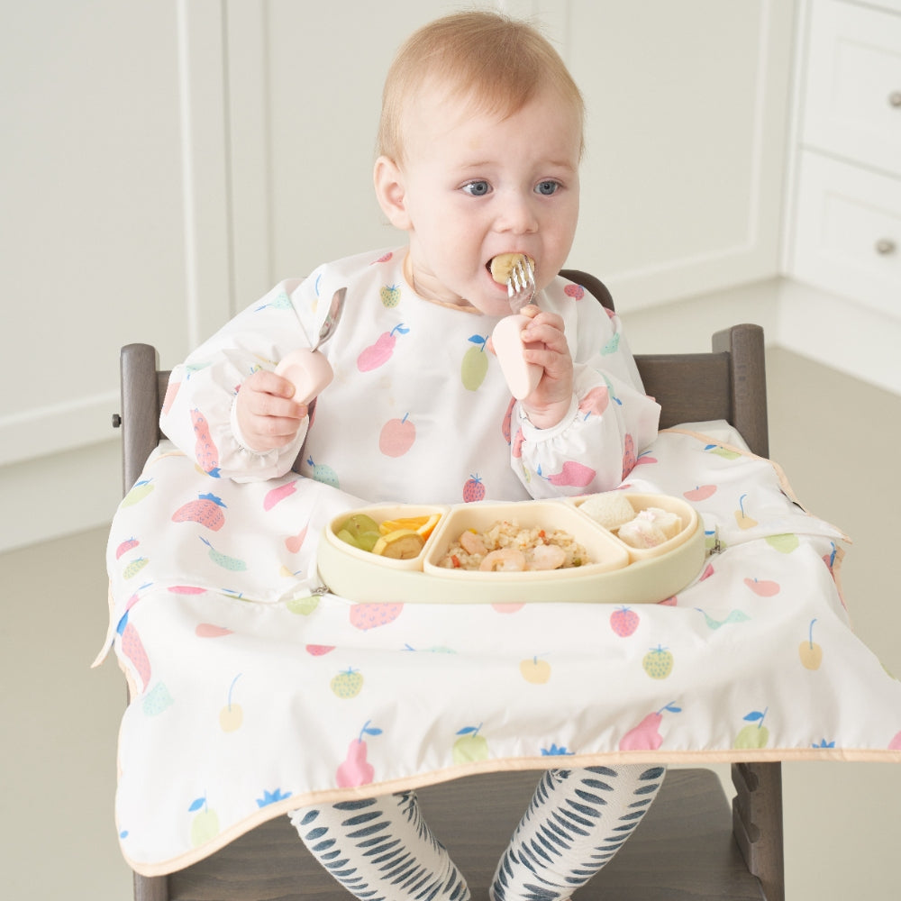 Moyuum Waterproof Bib, Fruits (Sleeveless/Long-Sleeve)