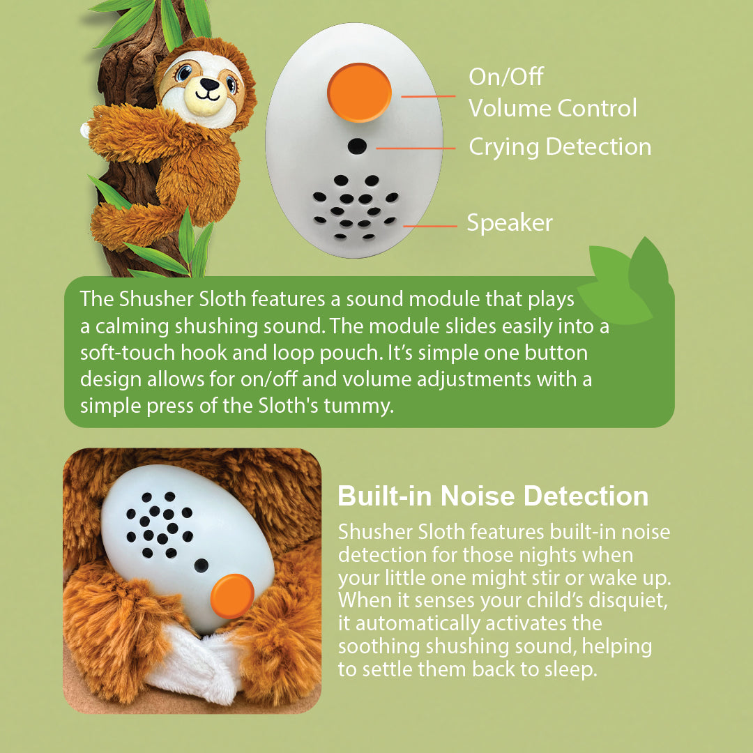 Baby Shusher Sloth Plush Sleep Sound Machine