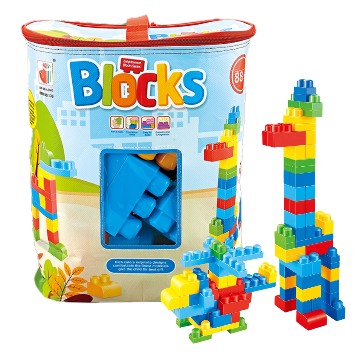 Pupsik Super Builders Building Blocks, 88pcs