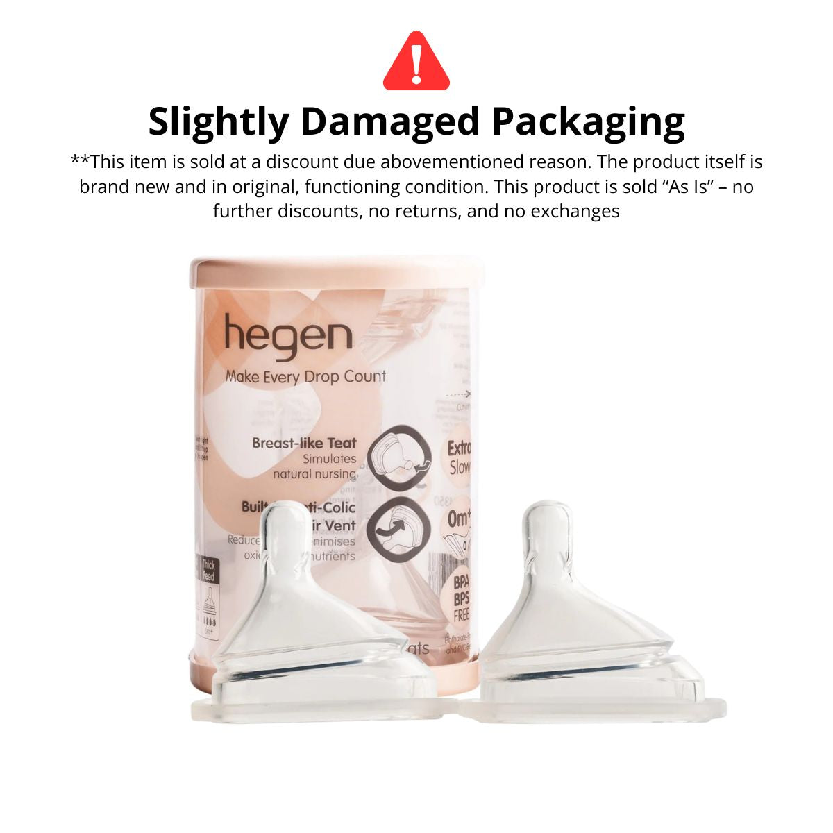 Hegen Milk Bottle Teat (2-pack) (5 Types)