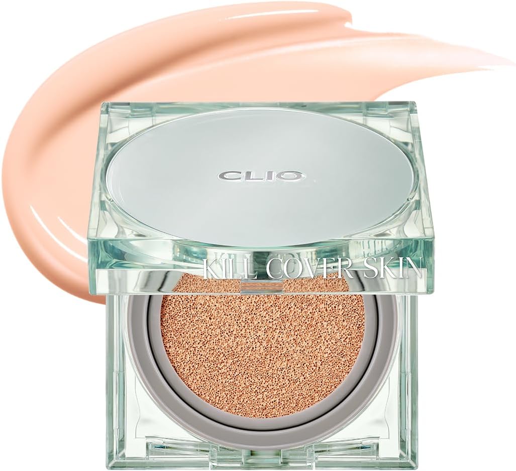 CLIO Kill Cover Skin Fixer Cushion + Refill Set - SPF50+ PA+++, 15g + 15g (5 Shades) - Pupsik Singapore