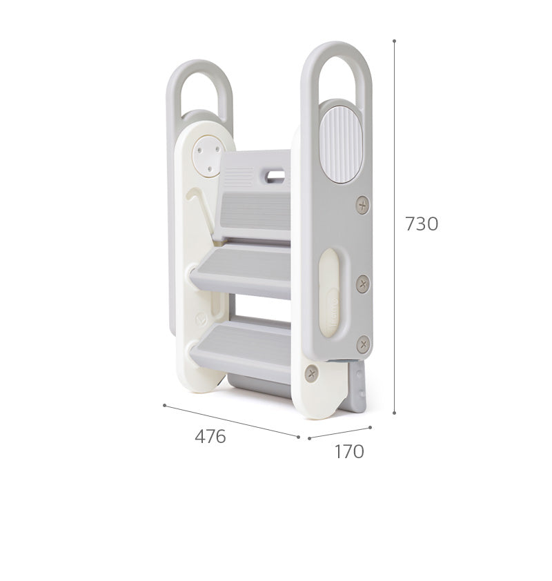 IFAM Foldable 3-Level Step & Stool - White/Grey