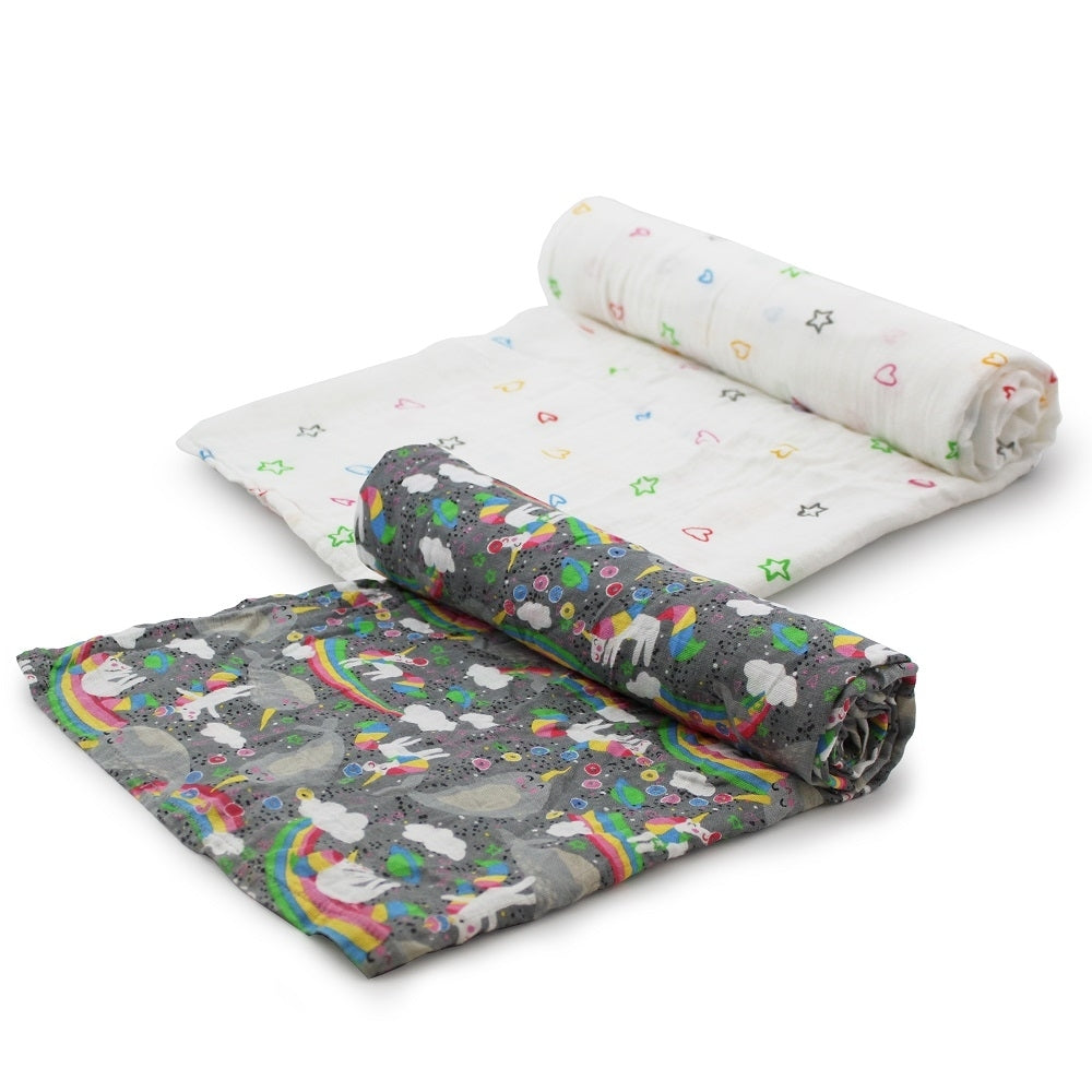 Kanga Care Serene Bamboo Swaddle Blankets, 2pk