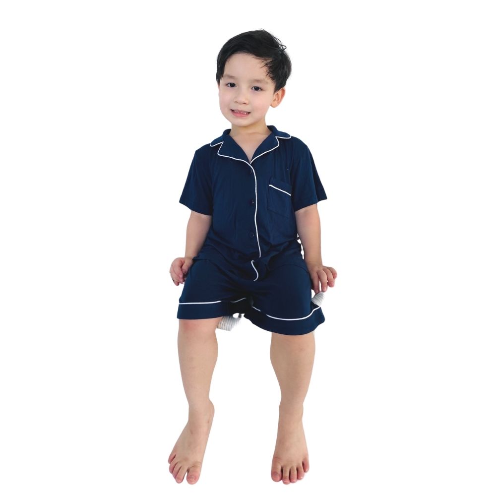MPJ Kids Alaise Bamboo Pyjamas short set– Navy Blue (4 Sizes)