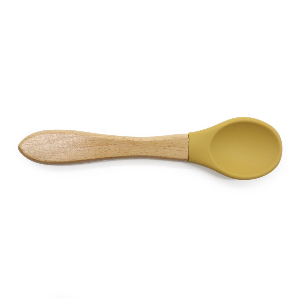 Biomom Wooden Silicone Spoon (12 Colours) - Pupsik Singapore