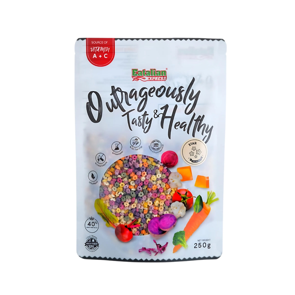 Eatalian Express Baby Veggie Pasta, 250g - Star (Exp 03/27)