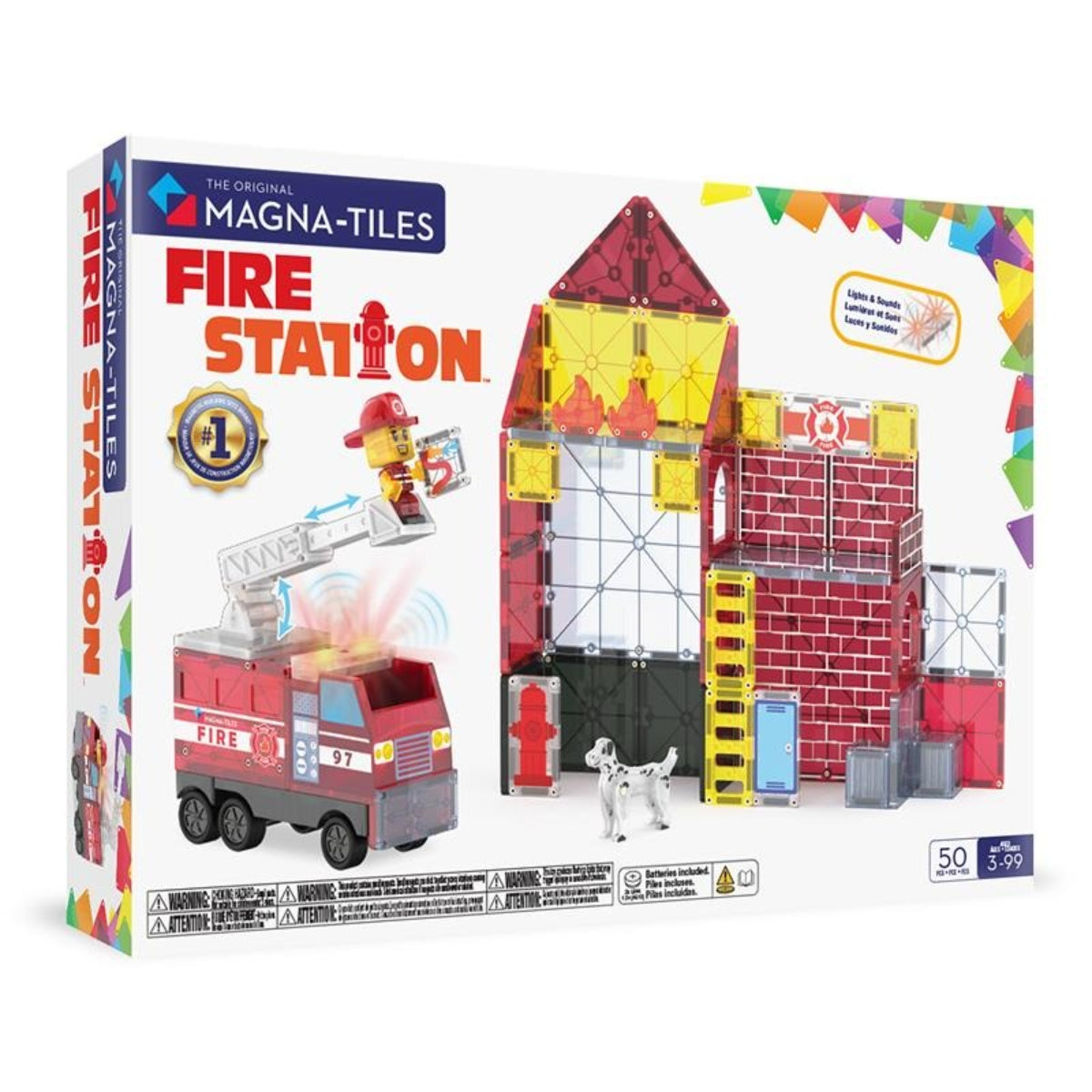 Magna-Tiles Fire Station™ 50 Piece Set