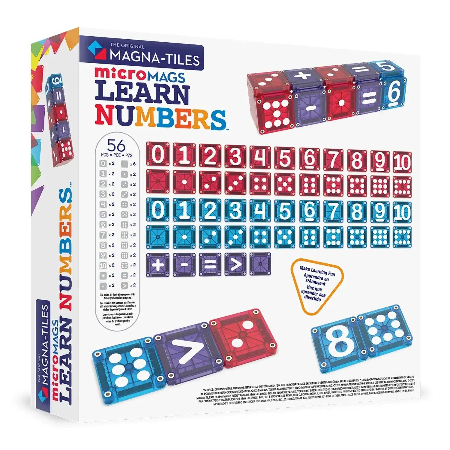 Magna-Tiles microMAGS Learn Numbers, 56pcs - Pupsik Singapore