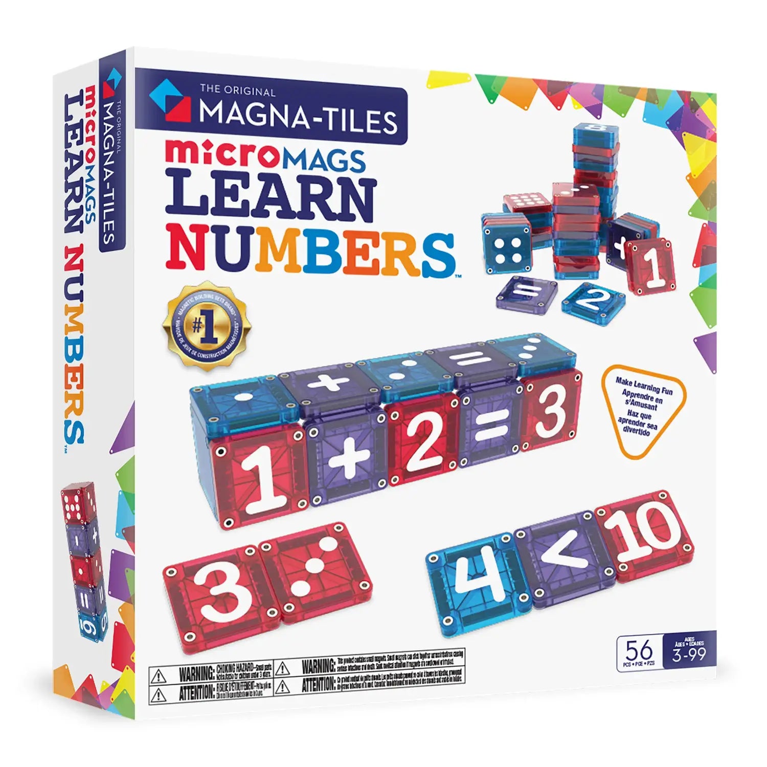 Magna-Tiles microMAGS Learn Numbers, 56pcs - Pupsik Singapore