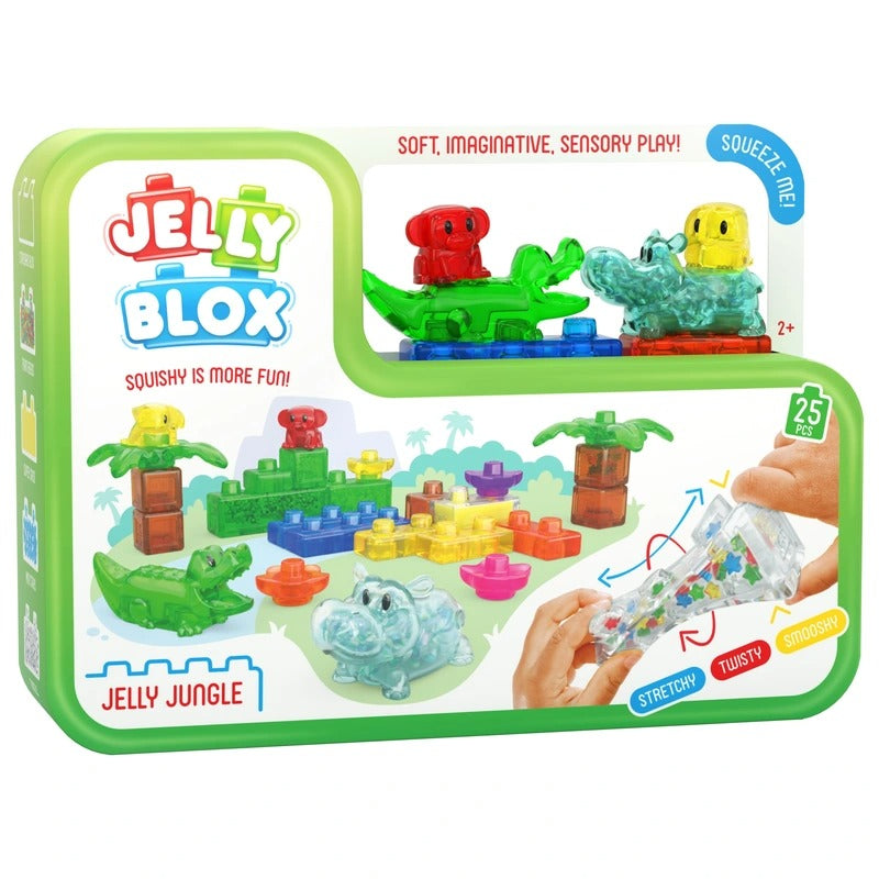 Jelly Blox Squishy Building Blocks Jelly Jungle Set, 25pcs