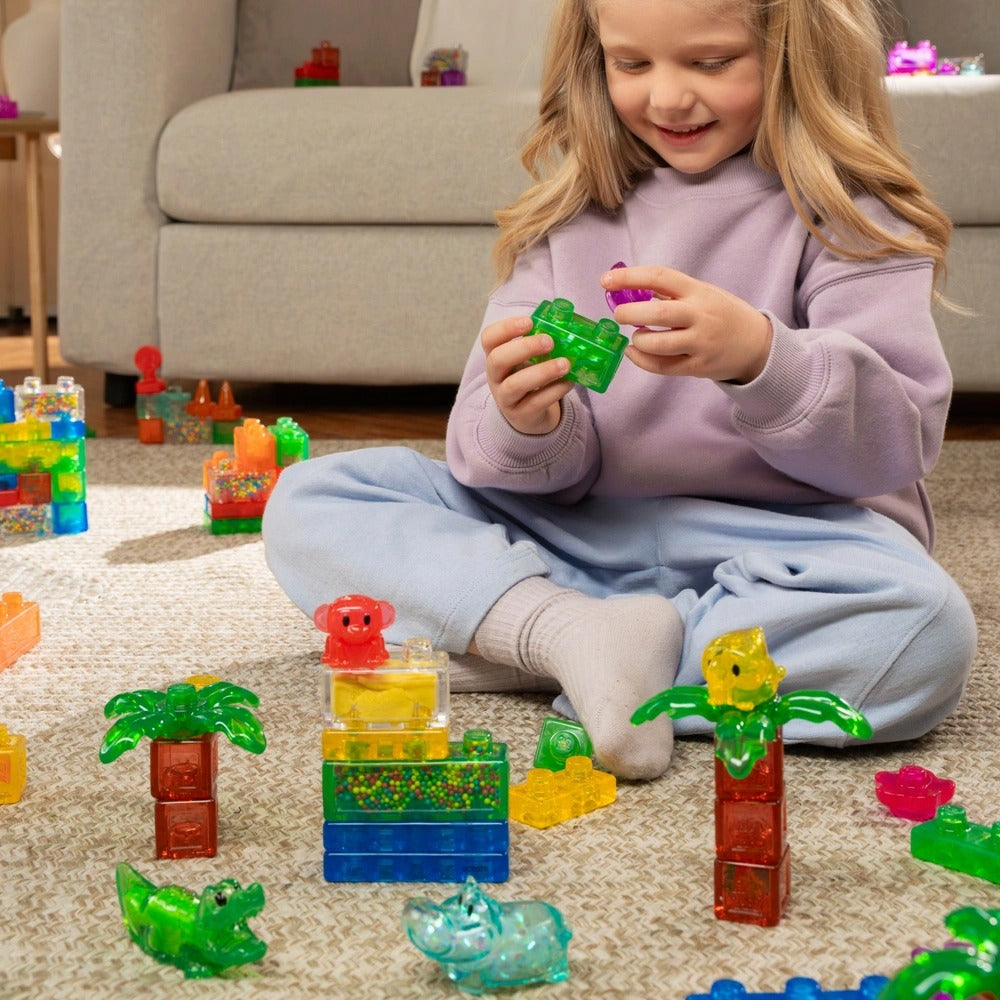 Jelly Blox Squishy Building Blocks Jelly Jungle Set, 25pcs