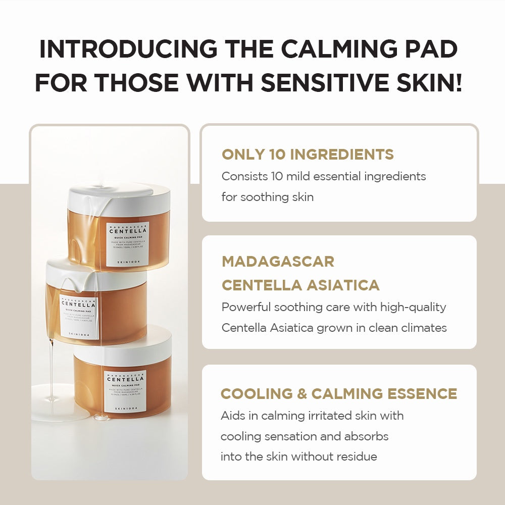 SKIN1004 Madagascar Centella Quick Calming Pad, 130ml, 70 Pads (Exp 03/27)