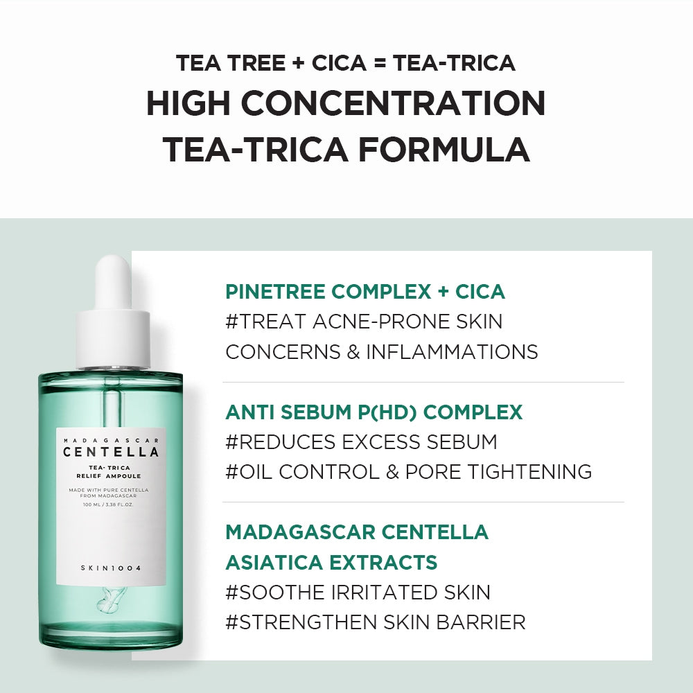 SKIN1004 Madagascar Centella Tea-Trica Relief Ampoule, 100ml (Exp 02/27)