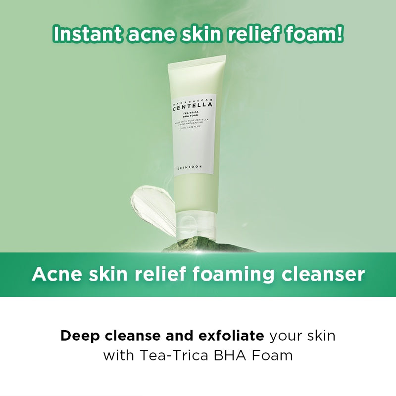 SKIN1004 Madagascar Centella Tea-Trica BHA Foam Cleanser, 125ml (Exp 03/27)