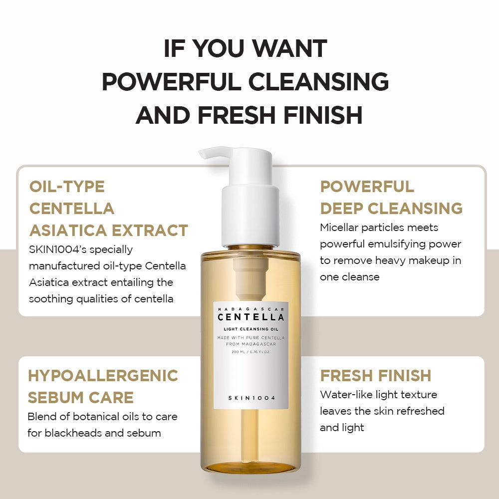 SKIN1004 Madagascar Centella Light Cleansing Oil, 200ml (Exp 03/27)