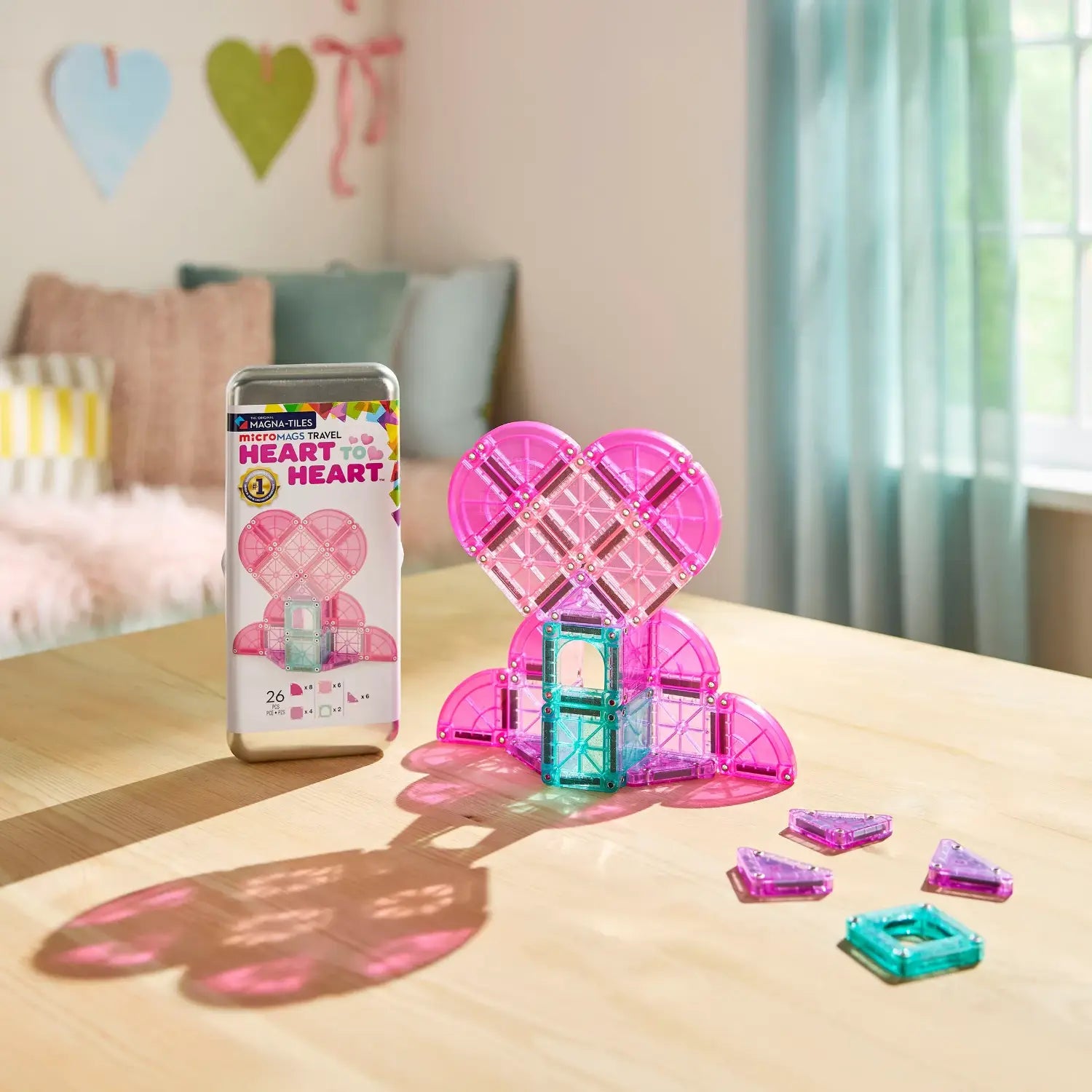 Magna-Tiles microMAGS Heart to Heart Travel Set, 26pcs - Pupsik Singapore