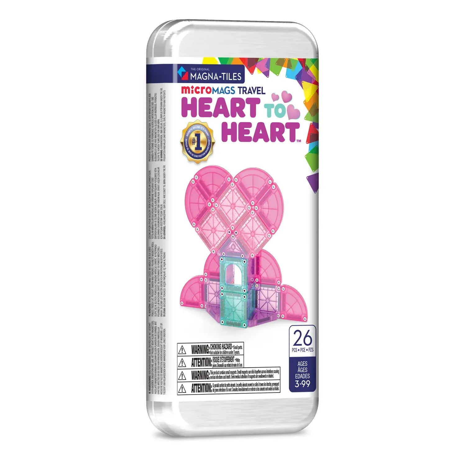 Magna-Tiles microMAGS Heart to Heart Travel Set, 26pcs - Pupsik Singapore