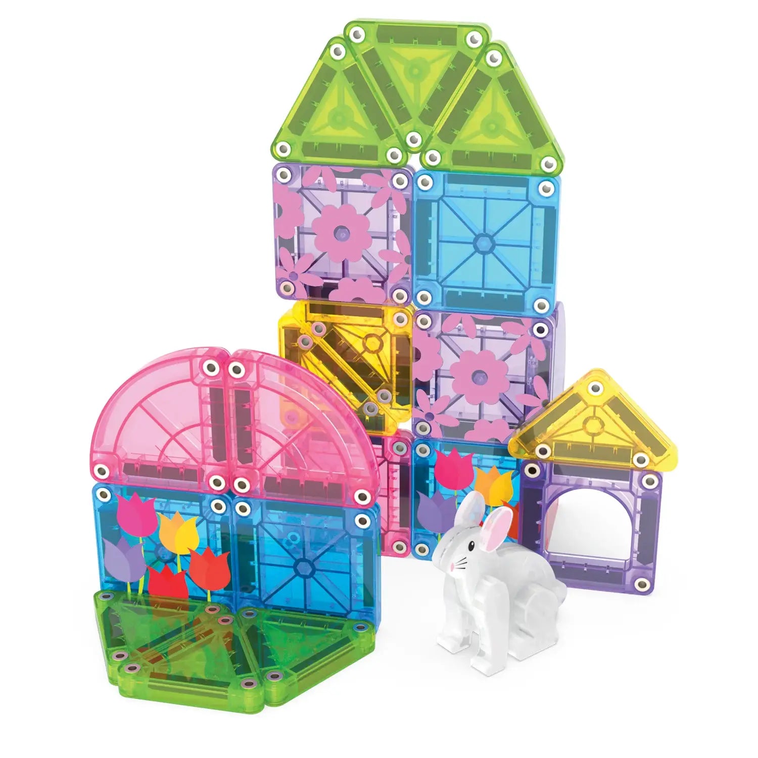 Magna-Tiles microMAGS Spring Garden Travel Set, 24pcs - Pupsik Singapore