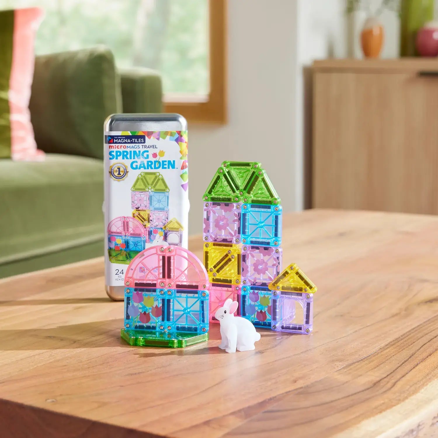 Magna-Tiles microMAGS Spring Garden Travel Set, 24pcs - Pupsik Singapore