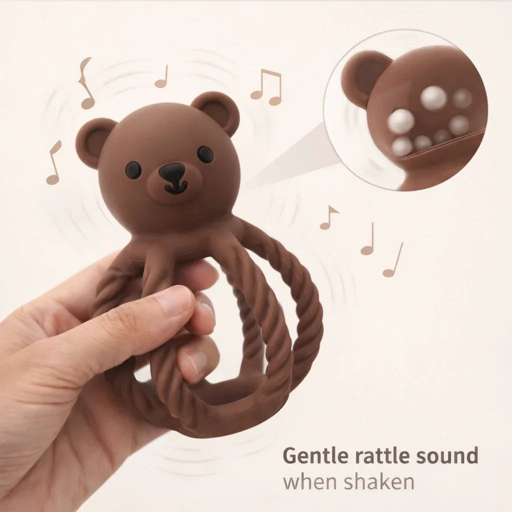 Biomom Bear Rattle Teether Toy - Pupsik Singapore