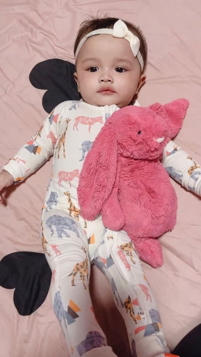 A, Apple Pie Bamboo Baby Zip Long Sleeve Romper - Safari