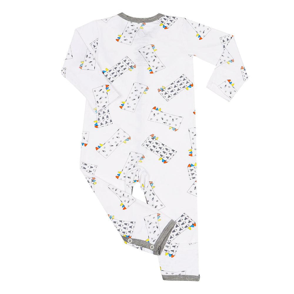 Baa Baa Sheepz Baby Middle Snap Romper - Buddy Me Everywhere Milk