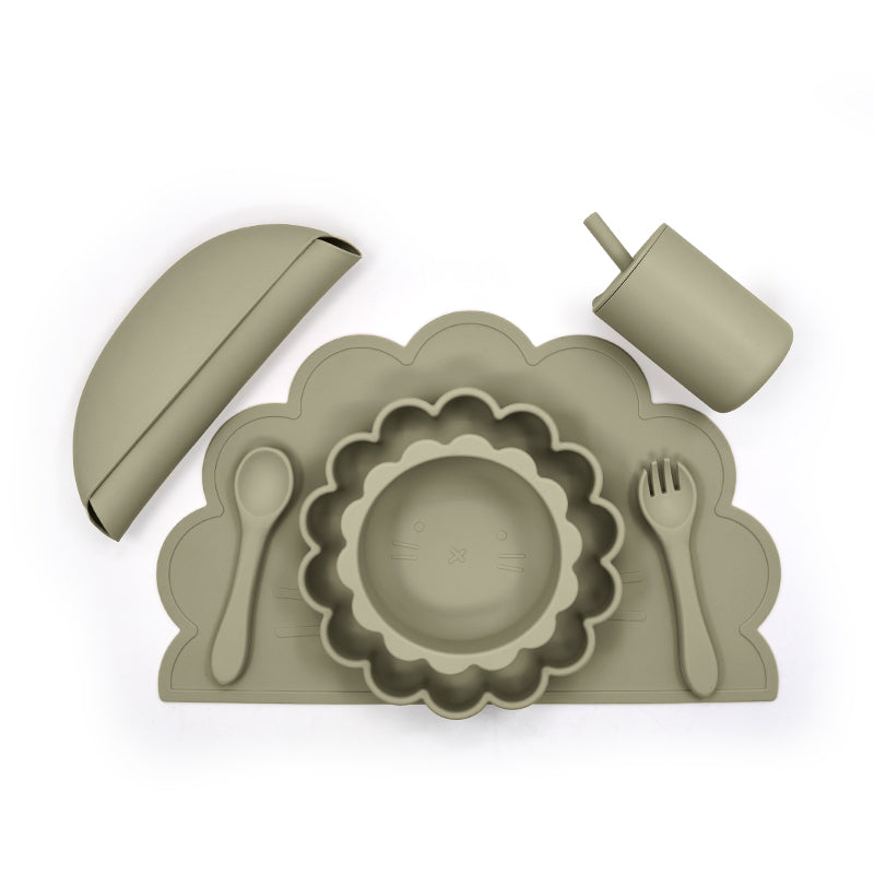 Biomom Silicone Feeding Set, Lion (5 Colors) - Pupsik Singapore